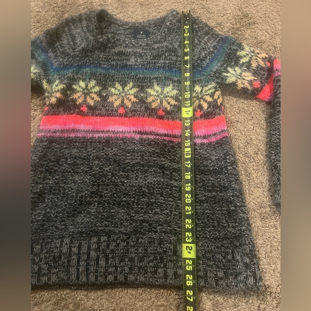 AMERICAN EAGLE OUTFITTERS Jegging Sweater Wool Mohair Blend S Gray Snowflake - Picture 5 of 7
